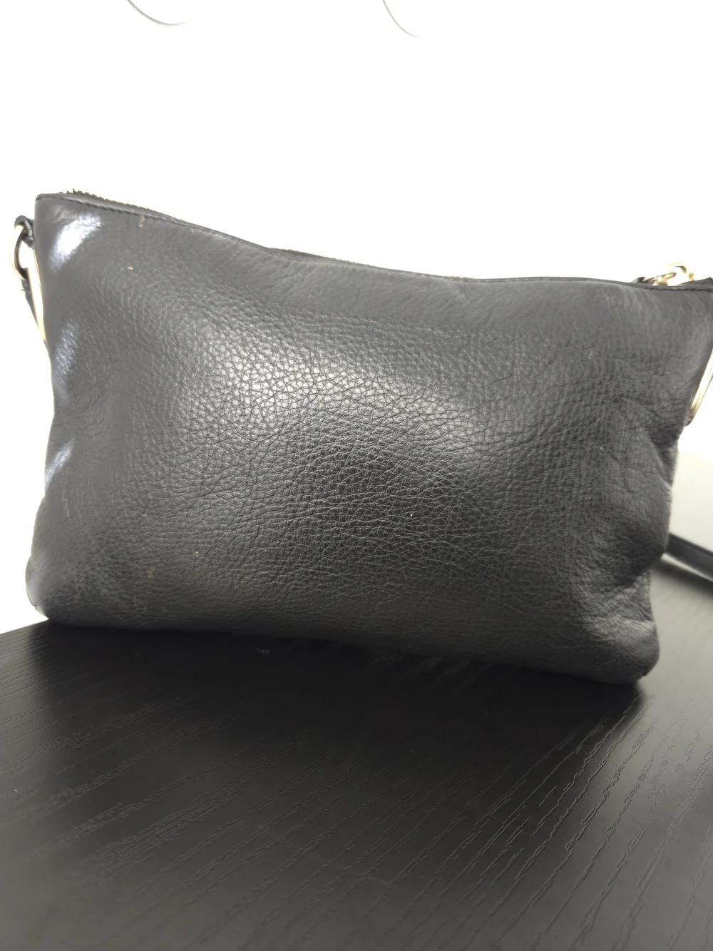 Coach Vintage Black Pebbled Leather Crossbody with Gold Hardware